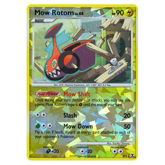 Mow Rotom RT4 card from the Pokemon set Rising Rivals
