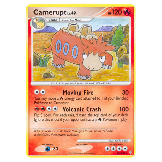 Camerupt 18 card from the Pokemon set Supreme Victors