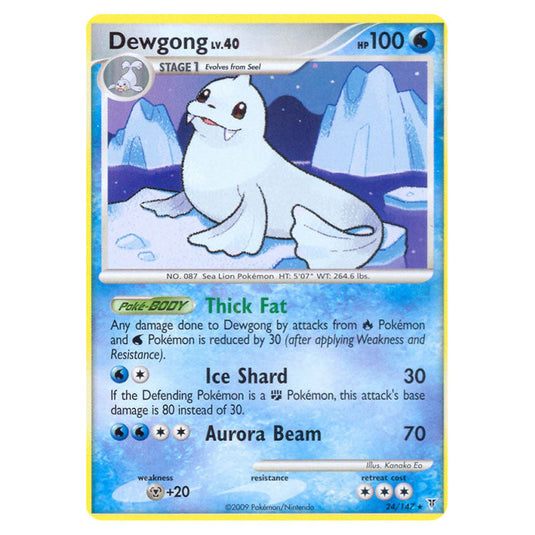 Dewgong 24 card from the Pokemon set Supreme Victors