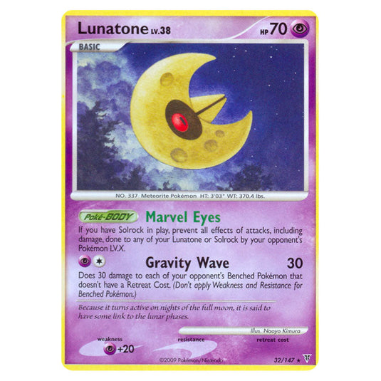 Lunatone 32 card from the Pokemon set Supreme Victors
