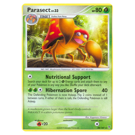 Parasect 38 card from the Pokemon set Supreme Victors