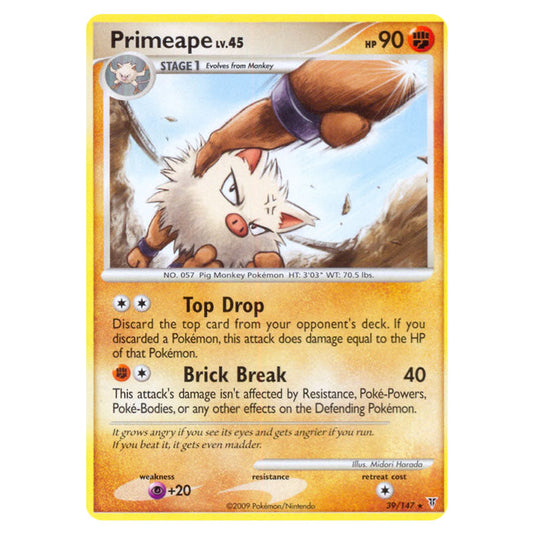 Primeape 39 card from the Pokemon set Supreme Victors
