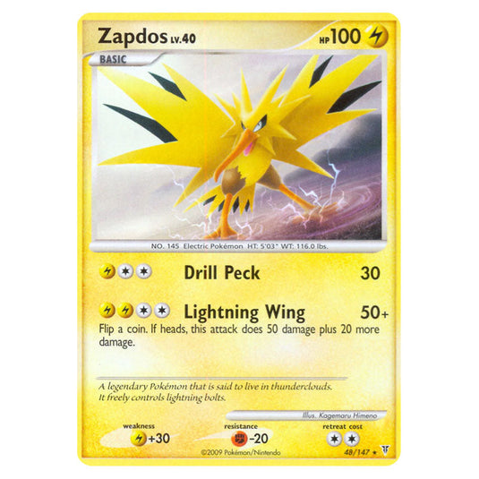 Zapdos 48 card from the Pokemon set Supreme Victors