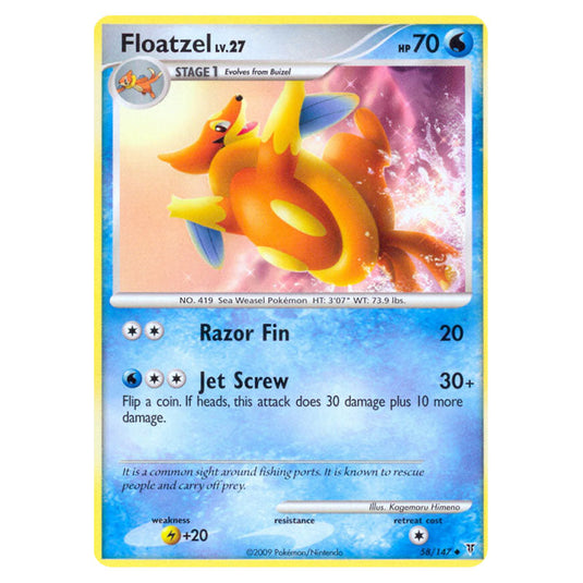 Floatzel 58 card from the Pokemon set Supreme Victors