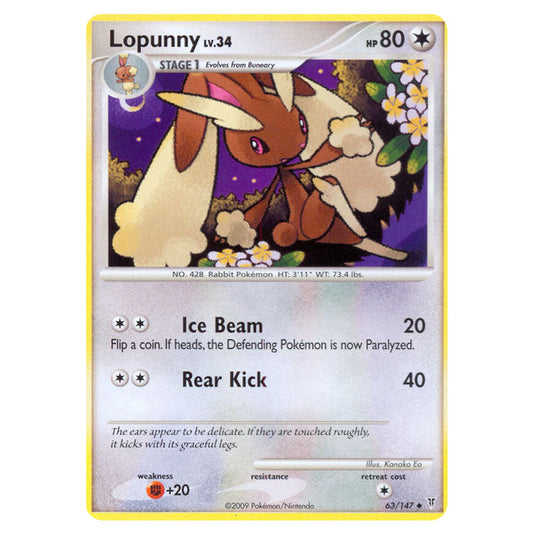 Lopunny 63 card from the Pokemon set Supreme Victors