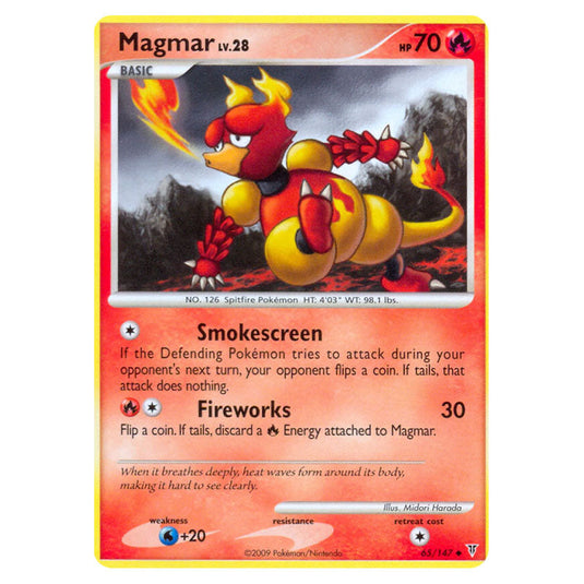 Magmar 65 card from the Pokemon set Supreme Victors