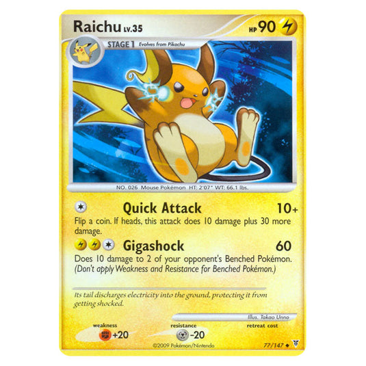 Raichu 77 card from the Pokemon set Supreme Victors