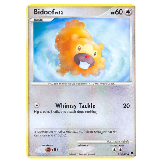 Bidoof 91 card from the Pokemon set Supreme Victors