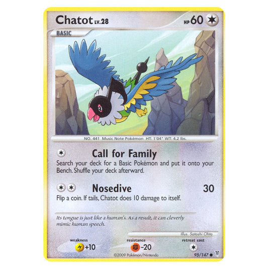 Chatot 95 card from the Pokemon set Supreme Victors