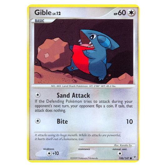 Gible 106 card from the Pokemon set Supreme Victors