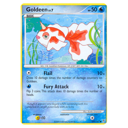 Goldeen 107 card from the Pokemon set Supreme Victors