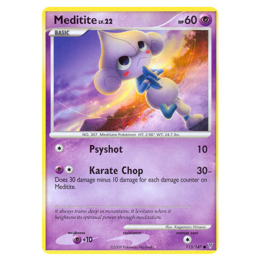 Meditite 113 card from the Pokemon set Supreme Victors
