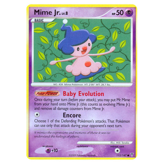 Mime Jr. 115 card from the Pokemon set Supreme Victors