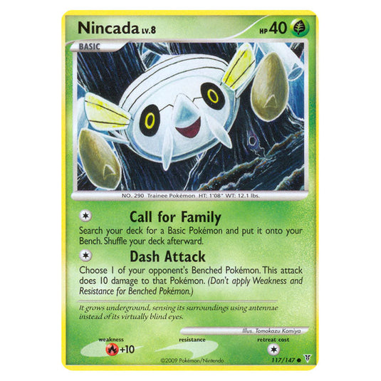 Nincada 117 card from the Pokemon set Supreme Victors