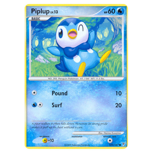 Piplup 121 card from the Pokemon set Supreme Victors