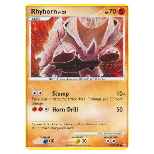 Rhyhorn 122 card from the Pokemon set Supreme Victors