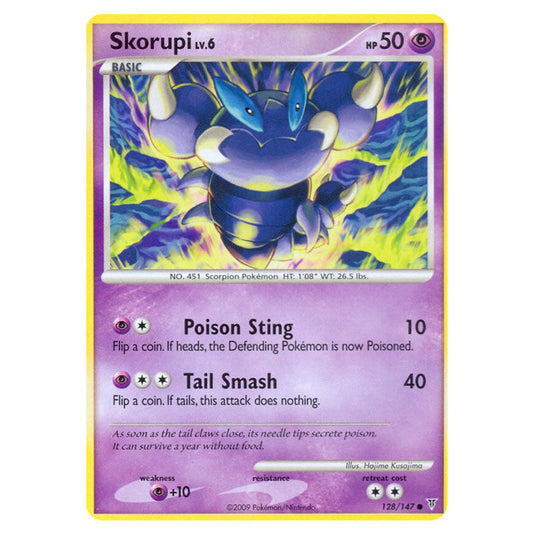 Skorupi 128 card from the Pokemon set Supreme Victors