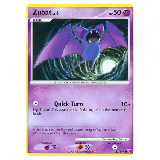 Zubat 133 card from the Pokemon set Supreme Victors