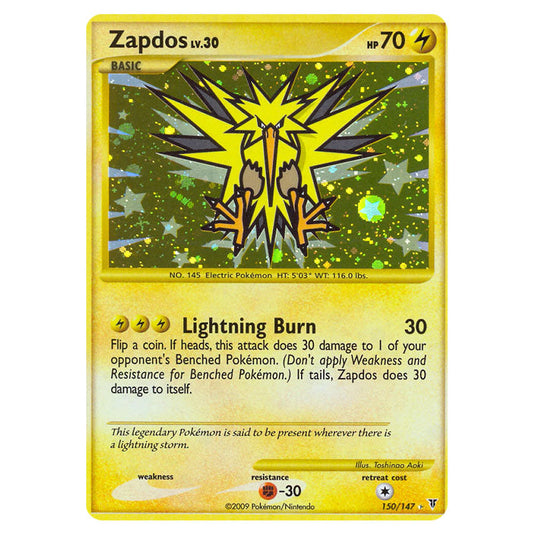 Zapdos 150 card from the Pokemon set Supreme Victors