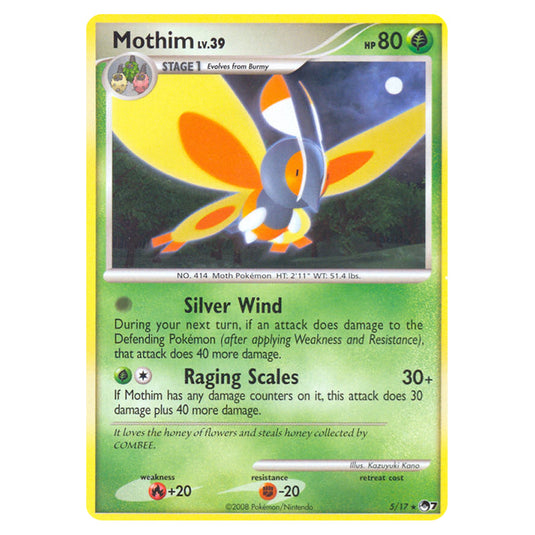 Mothim 5 card from the Pokemon set POP Series 7
