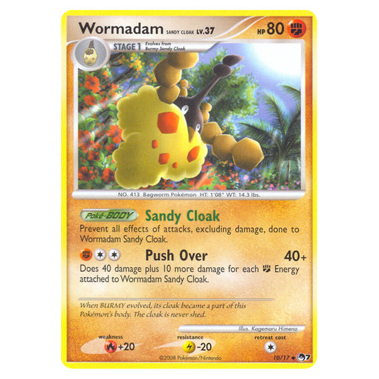 Wormadam Sandy Cloak 10 card from the Pokemon set POP Series 7