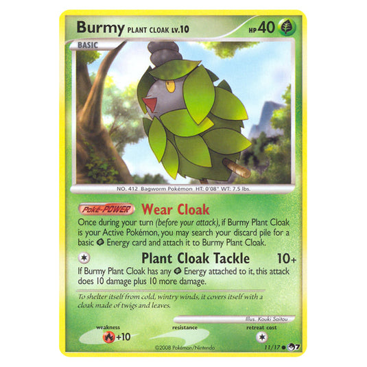 Burmy Plant Cloak 11 card from the Pokemon set POP Series 7