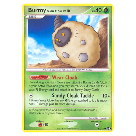 Burmy Sandy Cloak 12 card from the Pokemon set POP Series 7