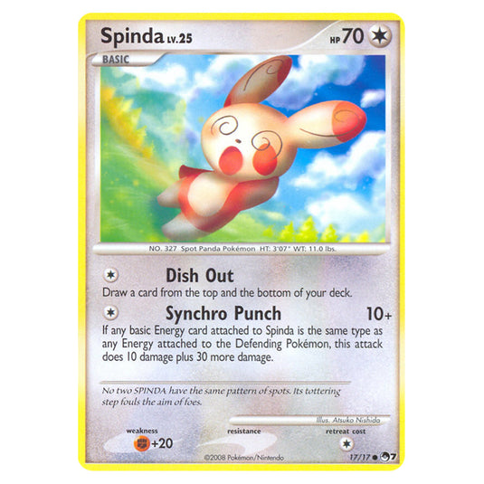 Spinda 17 card from the Pokemon set POP Series 7