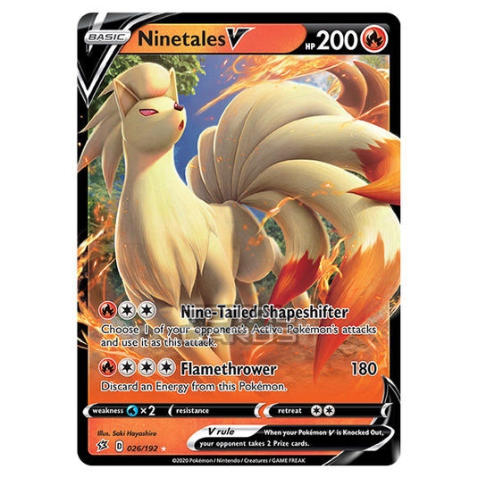 Pokemon - Sword & Shield - Rebel Clash - Ninetales-V - 026/192