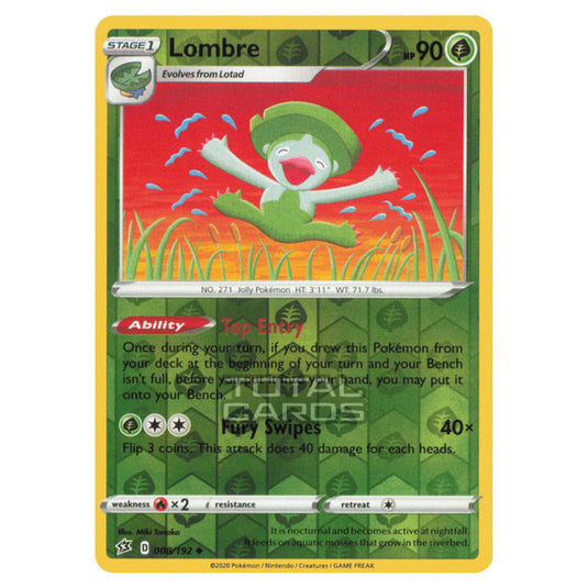 Pokemon - Sword & Shield - Rebel Clash - Lombre - 008/192 - (Reverse Holo)