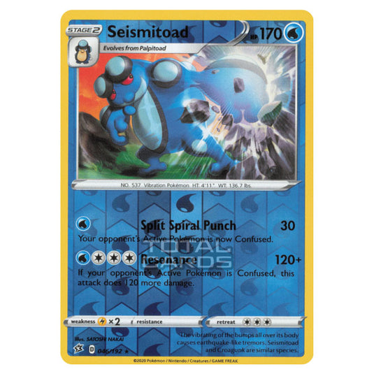 Pokemon - Sword & Shield - Rebel Clash - Seismitoad - 046/192 - (Reverse Holo)