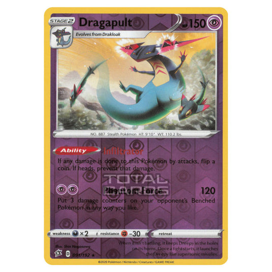 Pokemon - Sword & Shield - Rebel Clash - Dragapult - 091/192 - (Reverse Holo)