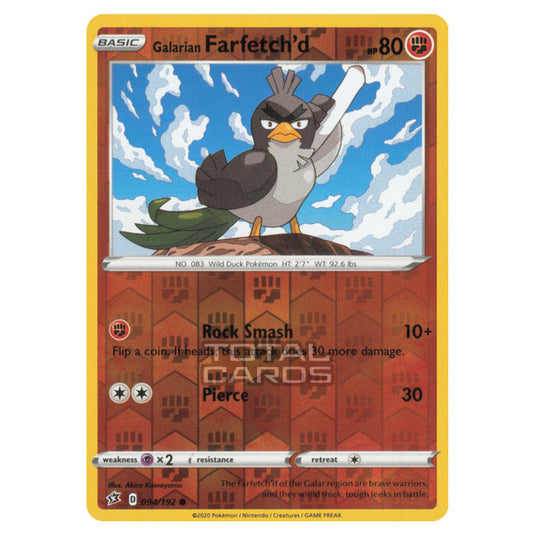 Pokemon - Sword & Shield - Rebel Clash - Galarian Farfetch'd - 094/192 - (Reverse Holo)