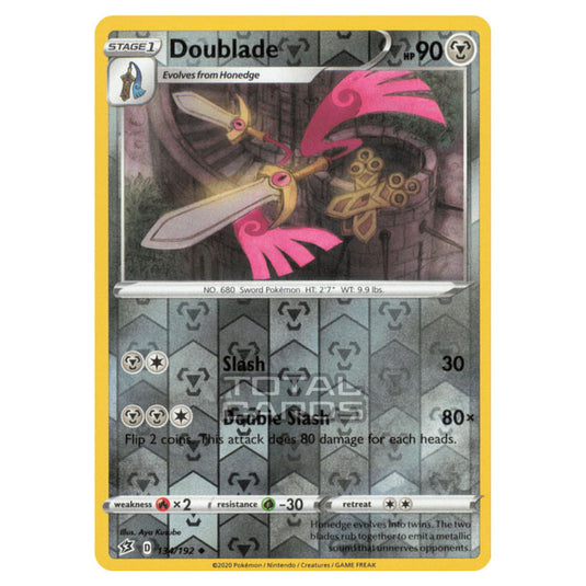 Pokemon - Sword & Shield - Rebel Clash - Doublade - 134/192 - (Reverse Holo)