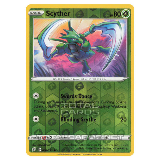 Pokemon - Sword & Shield - Rebel Clash - Scyther - 004/192 - (Reverse Holo)