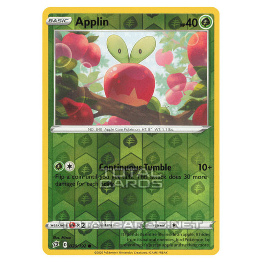 Pokemon - Sword & Shield - Rebel Clash - Applin - 020/192 - (Reverse Holo)