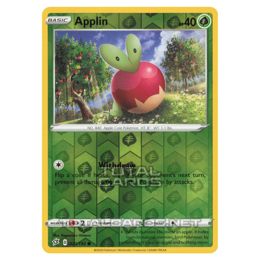 Pokemon - Sword & Shield - Rebel Clash - Applin - 021/192 - (Reverse Holo)