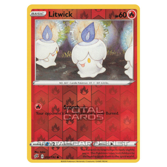 Pokemon - Sword & Shield - Rebel Clash - Litwick - 031/192 - (Reverse Holo)