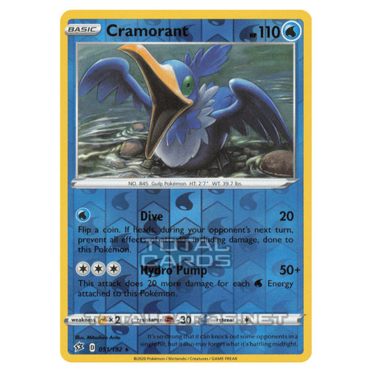 Pokemon - Sword & Shield - Rebel Clash - Cramorant - 051/192 - (Reverse Holo)