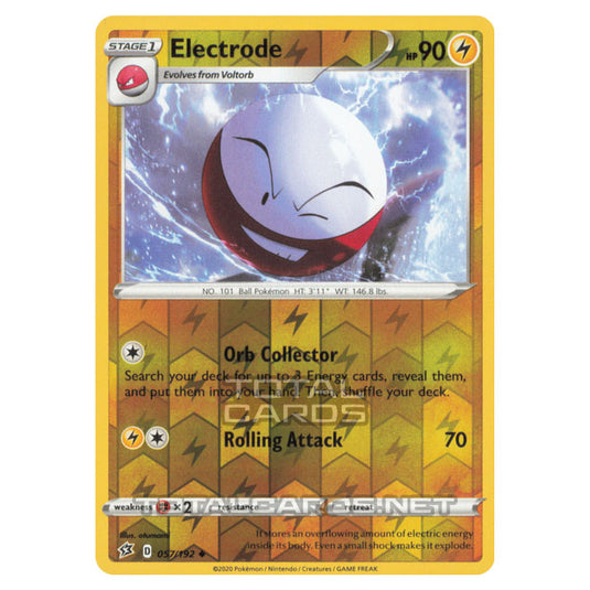 Pokemon - Sword & Shield - Rebel Clash - Electrode - 057/192 - (Reverse Holo)