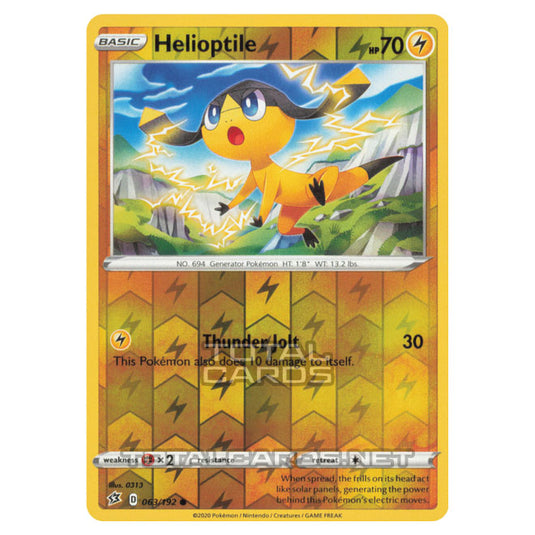 Pokemon - Sword & Shield - Rebel Clash - Helioptile - 063/192 - (Reverse Holo)