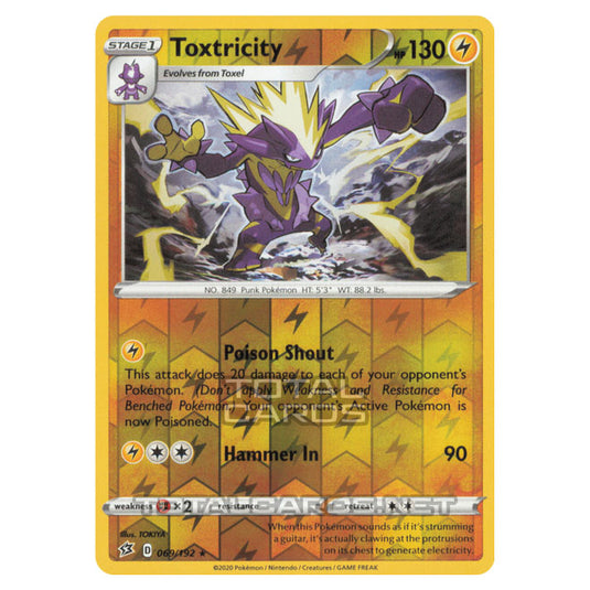 Pokemon - Sword & Shield - Rebel Clash - Toxtricity - 069/192 - (Reverse Holo)