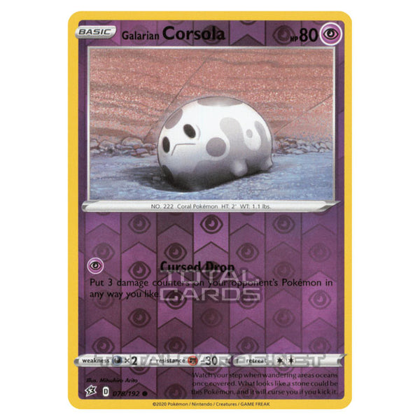 galarian corsola pokemon card Pokemon - Sword & Shield - Rebel Clash - Galarian Corsola
