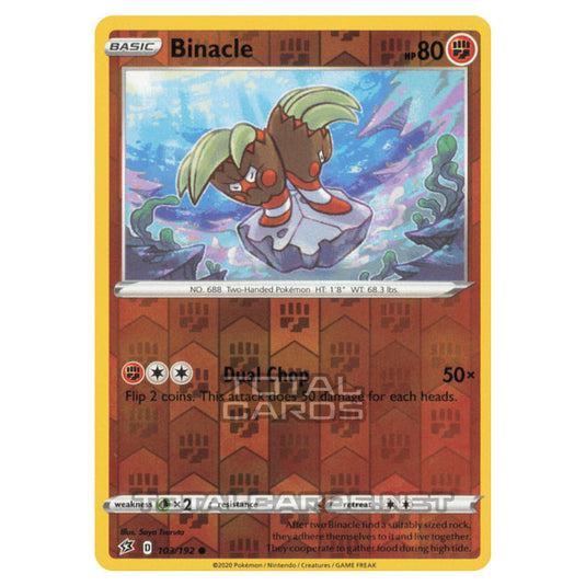 Pokemon - Sword & Shield - Rebel Clash - Binacle - 103/192 - (Reverse Holo)