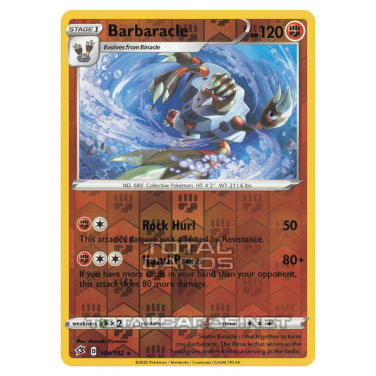 Pokemon - Sword & Shield - Rebel Clash - Barbaracle - 104/192 - (Reverse Holo)