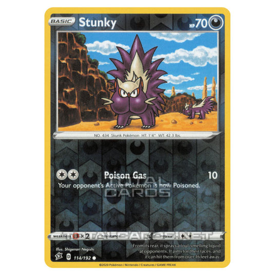 Pokemon - Sword & Shield - Rebel Clash - Stunky - 114/192 - (Reverse Holo)