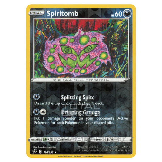 Pokemon - Sword & Shield - Rebel Clash - Spiritomb - 116/192 - (Reverse Holo)