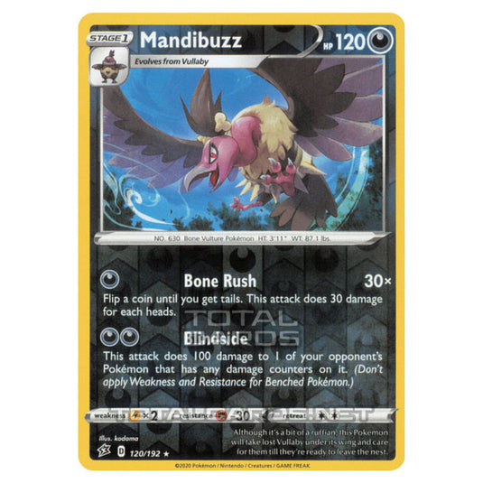 Pokemon - Sword & Shield - Rebel Clash - Mandibuzz - 120/192 - (Reverse Holo)