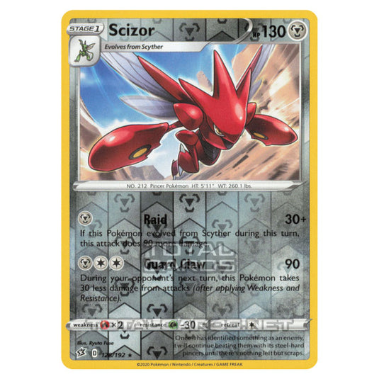 Pokemon - Sword & Shield - Rebel Clash - Scizor - 128/192 - (Reverse Holo)