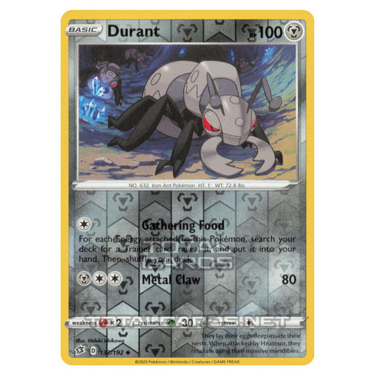 Pokemon - Sword & Shield - Rebel Clash - Durant - 132/192 - (Reverse Holo)